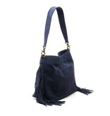 Chabo Suede Stormy Fringes Big Shoulderbag , navy blue