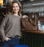 Chabo Suede Stormy Fringes Big Shoulderbag , Cacao