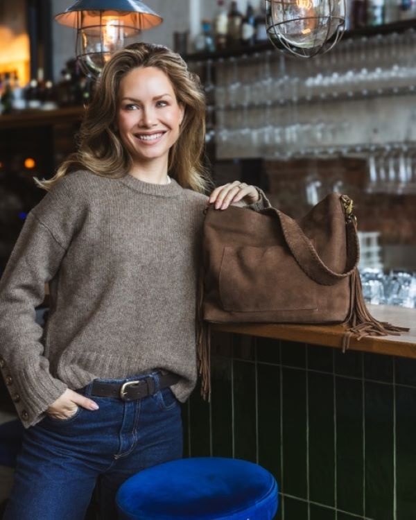 Chabo Suede Stormy Fringes Big Shoulderbag , Cacao