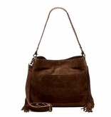 Chabo Suede Stormy Fringes Big Shoulderbag , Cacao