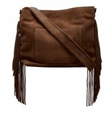 Chabo Suede Stormy Fringes Big Shoulderbag , Cacao