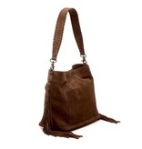 Chabo Suede Stormy Fringes Big Shoulderbag , Cacao
