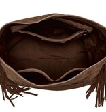 Chabo Suede Stormy Fringes Big Shoulderbag , Cacao