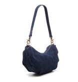 Chabo Suede Bobby Banana Bag, Navy Blue