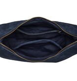 Chabo Suede Bobby Banana Bag, Navy Blue