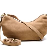 Chabo Suede Bobby Banana Bag, Sand