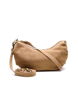 Chabo Suede Bobby Banana Bag, Sand