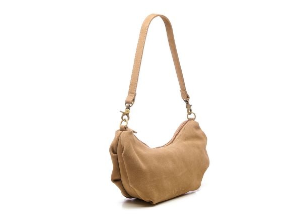 Chabo Suede Bobby Banana Bag, Sand