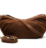 Chabo Suede Bobby Banana Bag,  Cacao