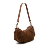 Chabo Suede Bobby Banana Bag,  Cacao