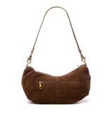 Chabo Suede Bobby Banana Bag,  Cacao