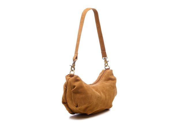 Chabo Suede Bobby Banana Bag,  Light Cognac