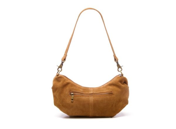 Chabo Suede Bobby Banana Bag,  Light Cognac