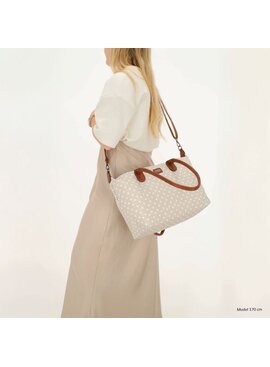 CHARM LONDON BAGS Buckingham Shopper - 1289 Dots wit op taupe