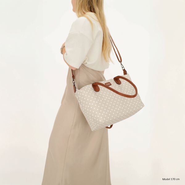 CHARM LONDON BAGS  Buckingham Shopper - 1289 Dots wit op taupe