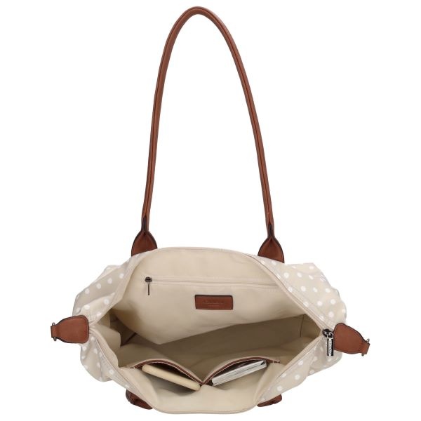 CHARM LONDON BAGS  Buckingham Shopper - 1289 Dots wit op taupe