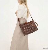 CHARM LONDON BAGS  Buckingham Shopper - 1289 Dots wit op donker bruin