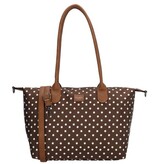 CHARM LONDON BAGS  Buckingham Shopper - 1289 Dots wit op donker bruin