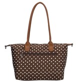 CHARM LONDON BAGS  Buckingham Shopper - 1289 Dots wit op donker bruin