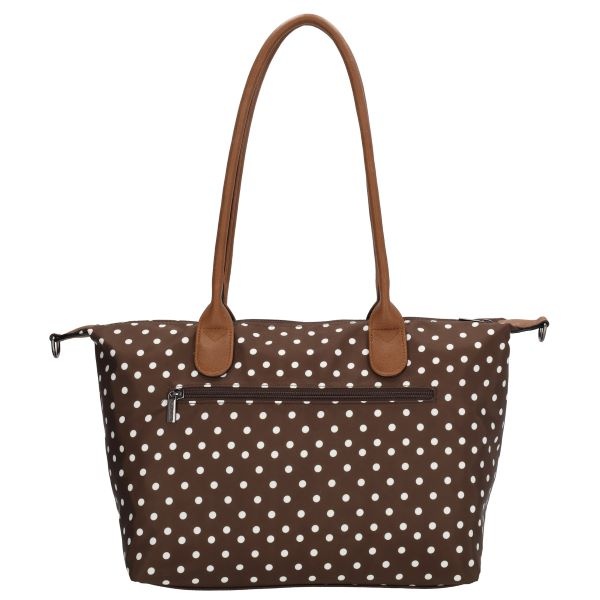 CHARM LONDON BAGS  Buckingham Shopper - 1289 Dots wit op donker bruin