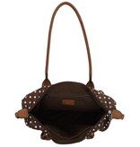 CHARM LONDON BAGS  Buckingham Shopper - 1289 Dots wit op donker bruin