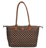 CHARM LONDON BAGS  Buckingham Shopper - 1289 Dots wit op donker bruin