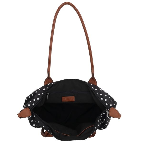 CHARM LONDON BAGS  Buckingham Shopper - 1289 Dots zwart wit
