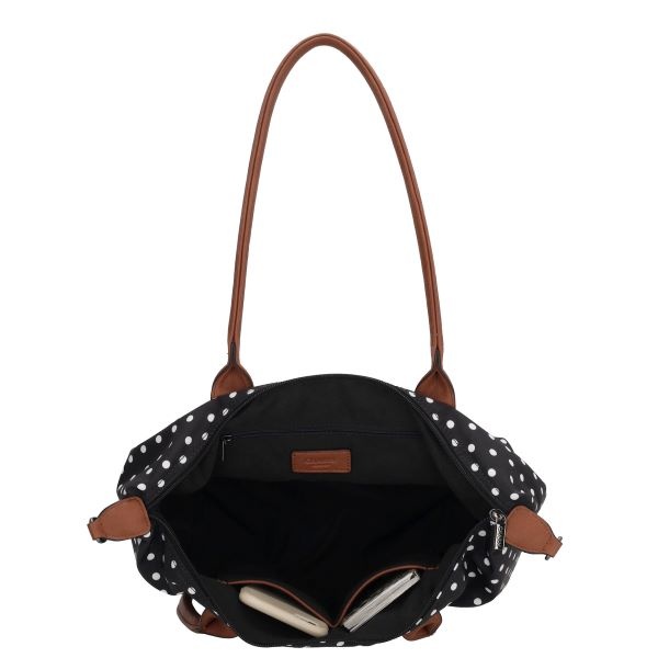 CHARM LONDON BAGS  Buckingham Shopper - 1289 Dots zwart wit