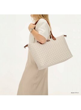 CHARM LONDON BAGS Buckingham Laptoptas 15 inch taupe wit