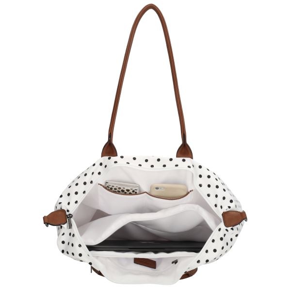 CHARM LONDON BAGS   Buckingham Laptoptas 15  inch wit zwart