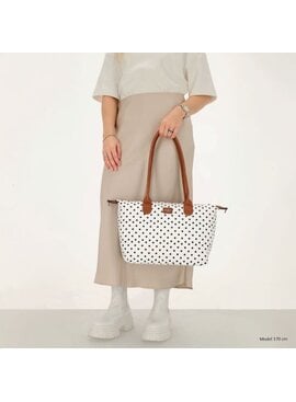 CHARM LONDON BAGS Buckingham Shopper - 1289 Dots  wit zwart