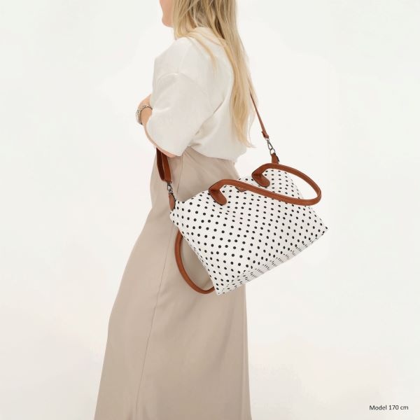 CHARM LONDON BAGS  Buckingham Shopper - 1289 Dots wit zwart