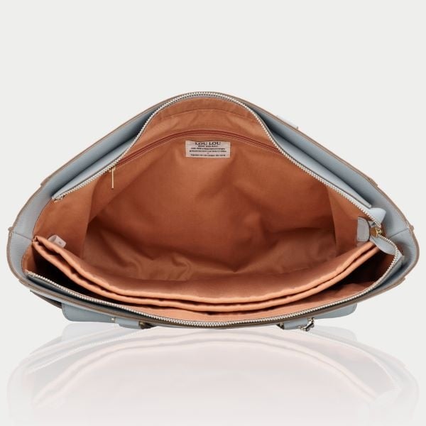 LouLou CELINE Blue Aura GOLD Luxe- licht blauwe werktas