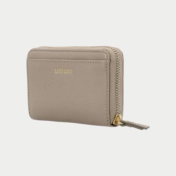 LouLou Petit Emilie Kleine leren RFID portemonnee Soft Sepia
