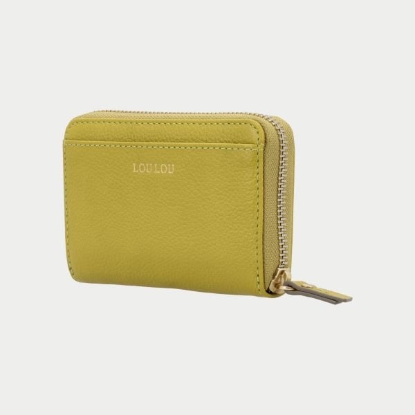 LouLou Petit Emilie Kleine leren RFID portemonnee  Cress Green
