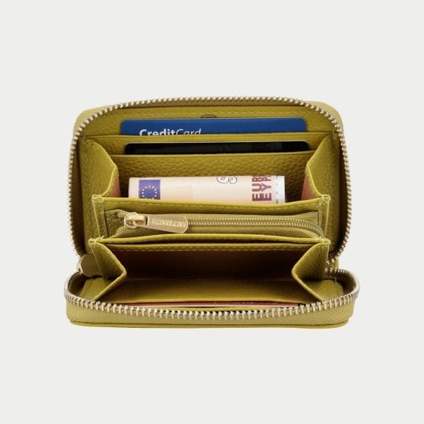 LouLou Petit Emilie Kleine leren RFID portemonnee  Cress Green