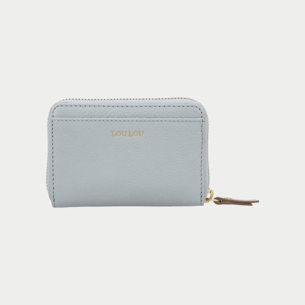 LouLou Petit Emilie Kleine leren RFID portemonnee Blue Aura