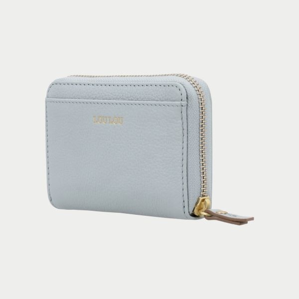 LouLou Petit Emilie Kleine leren RFID portemonnee Blue Aura