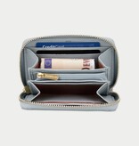 LouLou Petit Emilie Kleine leren RFID portemonnee Blue Aura