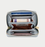 LouLou Petit Emilie Kleine leren RFID portemonnee Blue Aura