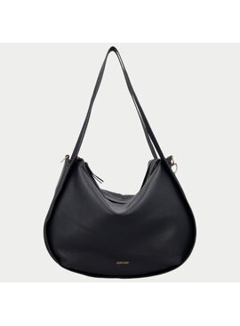 LouLou LOU L Dark Blue– leren shopper met RFID en gouden details