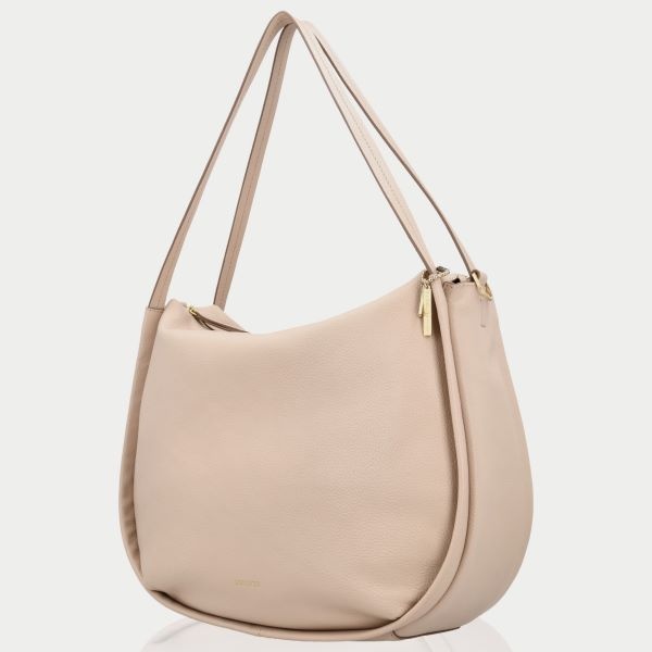 LouLou LOU L Cashmere– leren shopper met RFID en gouden details