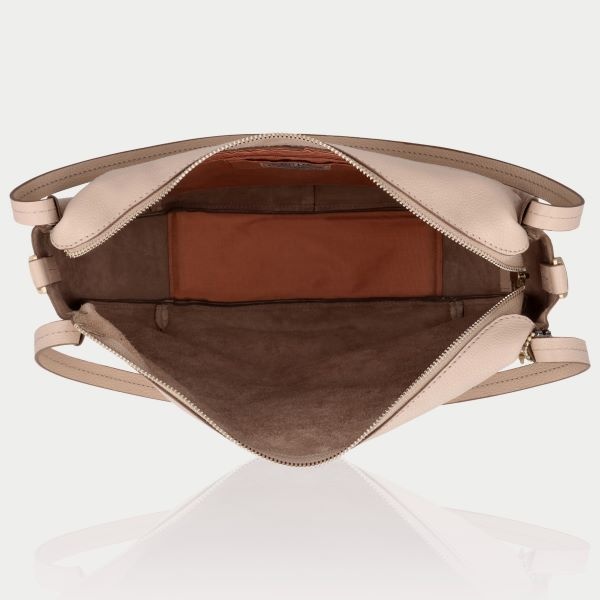 LouLou LOU L Cashmere– leren shopper met RFID en gouden details