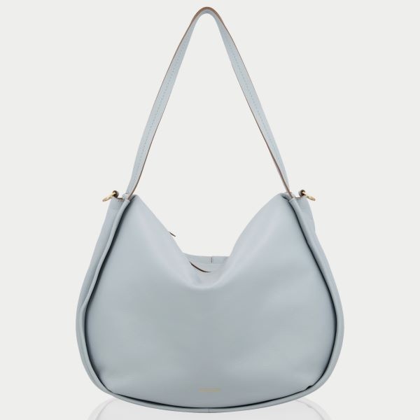 LouLou LOU L Blue Aura– leren shopper met RFID en gouden details