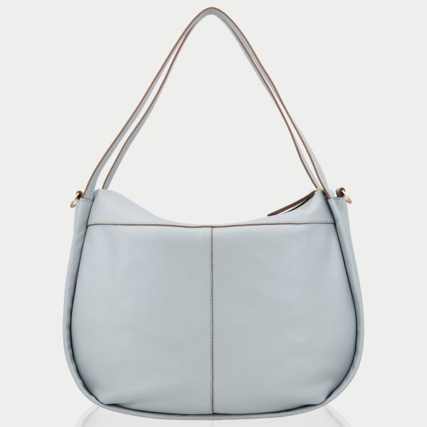 LouLou LOU L Blue Aura– leren shopper met RFID en gouden details