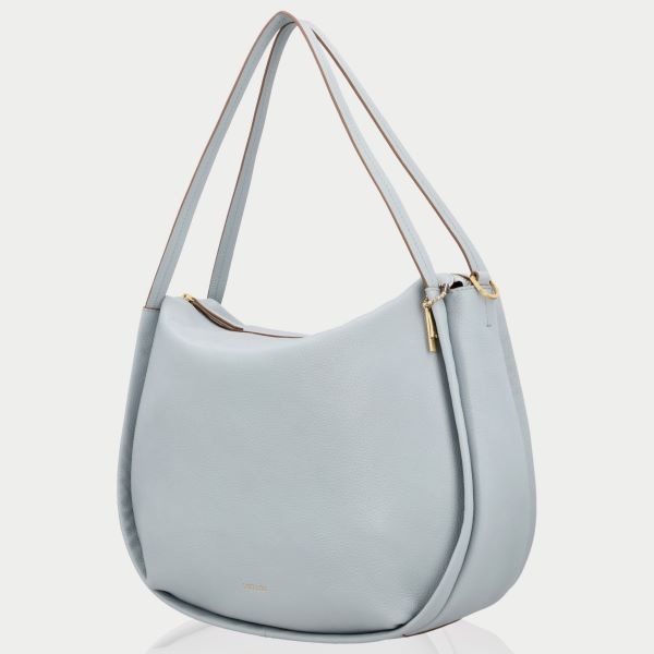 LouLou LOU L Blue Aura– leren shopper met RFID en gouden details