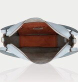 LouLou LOU L Blue Aura– leren shopper met RFID en gouden details