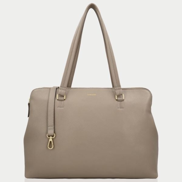 LouLou Laptop schoudertas OLIVIA Soft Sepia