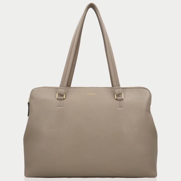 LouLou Laptop schoudertas OLIVIA Soft Sepia