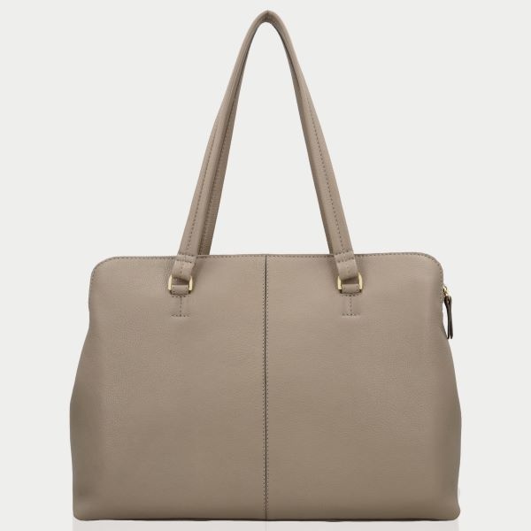 LouLou Laptop schoudertas OLIVIA Soft Sepia
